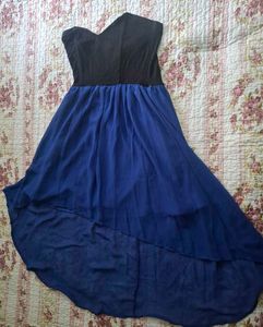 Strapless High-Low Royal Blue Dress