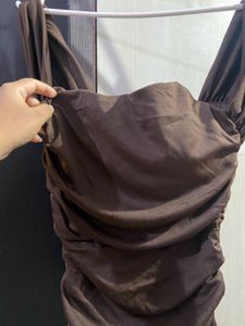Brown Bodycon Mini Dress