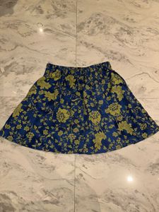Blue Floral Mini Skirt