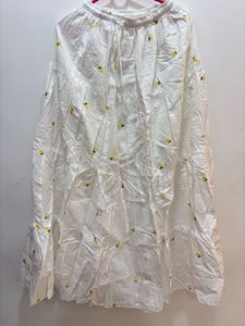 Cute Lemon Embroidery Maxi Skirt