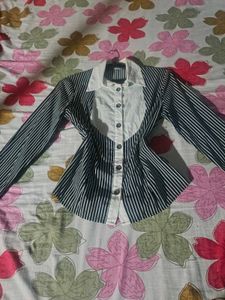 Striped Collared Button-Up Shirt