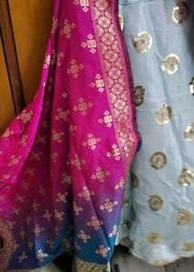 Lengha Choli Duppata Set Material Silk