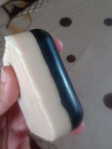 Homemade two layer multani and charcoal soap