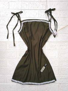 Olive Strappy Short Kurti 🫶🏻