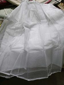 White Mesh Cancan Skirt