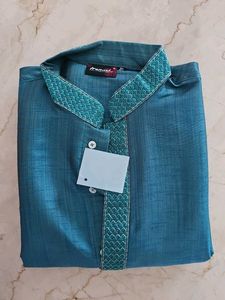 Men's Teal Kurta Set