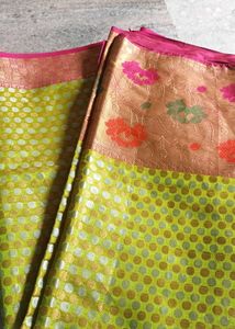 Fluorescent Green Saree