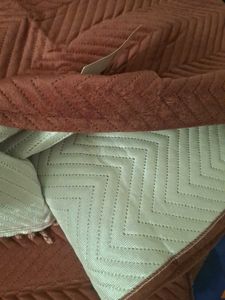 two pack Velvet Chevron sofa thrown