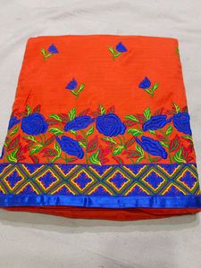 All Over Thread Work Suit Contrast Duptta