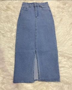 Long Denim Jean Skirt