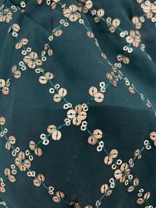 Readymade Green Saree with Embellished Blo