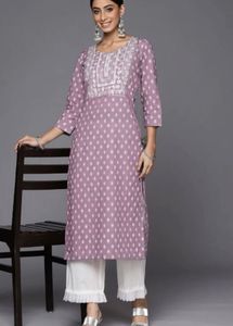 Purple Printed long Kurta ⭐️