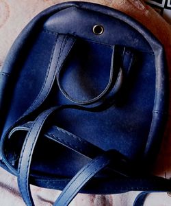 Blue Studded Mini Backpack