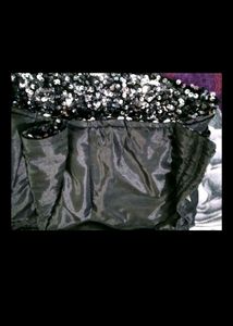 Maroon Sequinned Ruffled Saree