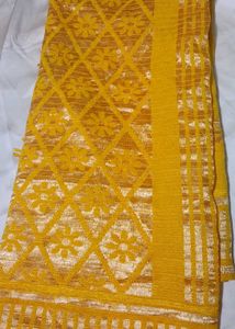 Offer📍Elegant Yellow Dupatta with Floral Design