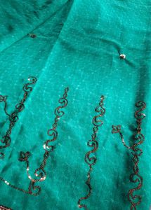 Chatpata 90's Teal Embroidered Silk Saree