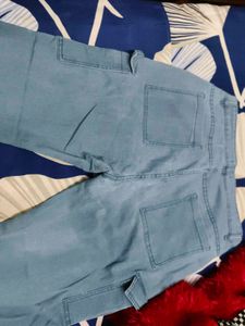 Light Blue Denim Cargo Pants