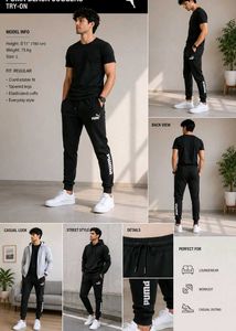 Puma Black Joggers - Men's Athleisure Pants