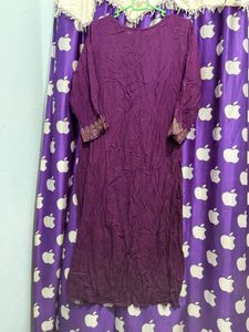 Purple Embroidered Kurta set