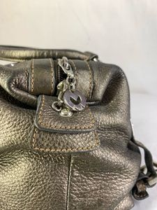 Mila Schon Metallic Bronze Leather Shoulder bag