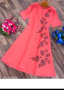 Beautiful Pink Kurta with Floral Print