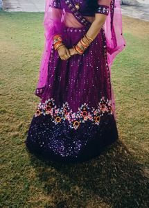Purple Sequin Lehenga