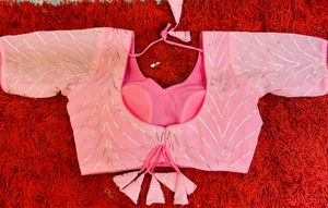 Pink Blouse with Silver Detail