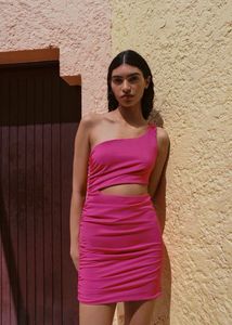 Zara Pink Cutout Ruched Mini Dress