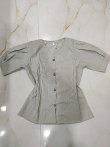 Stylish V-Neck Button-Up Blouse