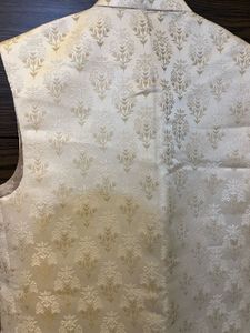 NEW Men's Cream Brocade Nehru Jacket