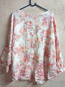 Oversized Floral Print Lightweight Top