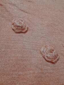 Peach color Poncho with Floral Detail