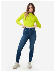 Lime Green Cut-Out Long Sleeve Crop Top