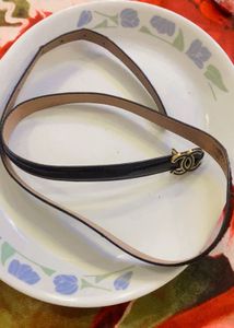 Chic Black Belt with CC Logo