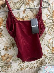 shein Satin Halter Neck Tank Top