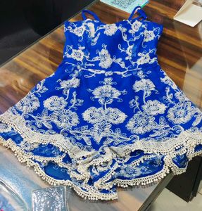 Bohemian Blue Floral Romper
