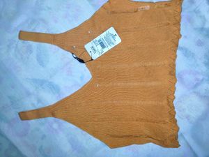 Orange Knit Tank Top