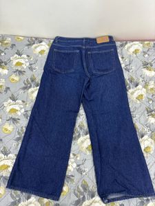 Wide Leg Blue Denim Jeans