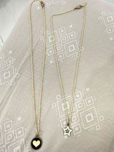 Gold Tone Necklaces with Heart & Star