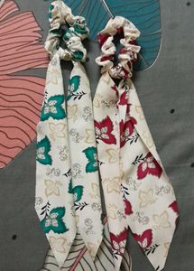 Scrunchies with Bows Set of 2