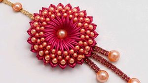 A beautiful pinkish necklace