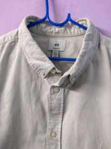 Men's H&amp;M Beige carduroy Shirt(baggy)