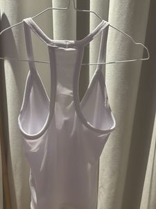 Basic white ribbed tank top