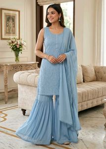 Elegant Sky Blue Sharara Set never used