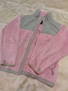 Y2K The North Face Pink Fuzzy Fleece Jacket