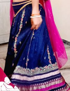 Beautiful Blue Lehnga With Embroidery And Stone Wo