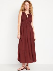Old Navy Fit & Flare Crinkle Gauze Maxi Dress