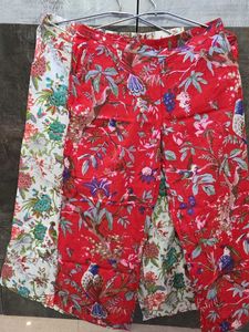 2 cotton Floral Print Pajamas