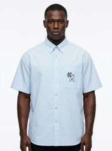Kenzo Light Blue Short Sleeve Button-Up Shirt