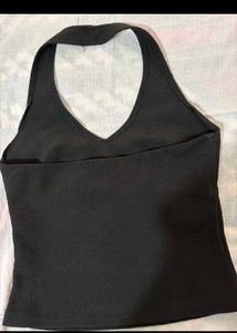 Black Halter Neck Top